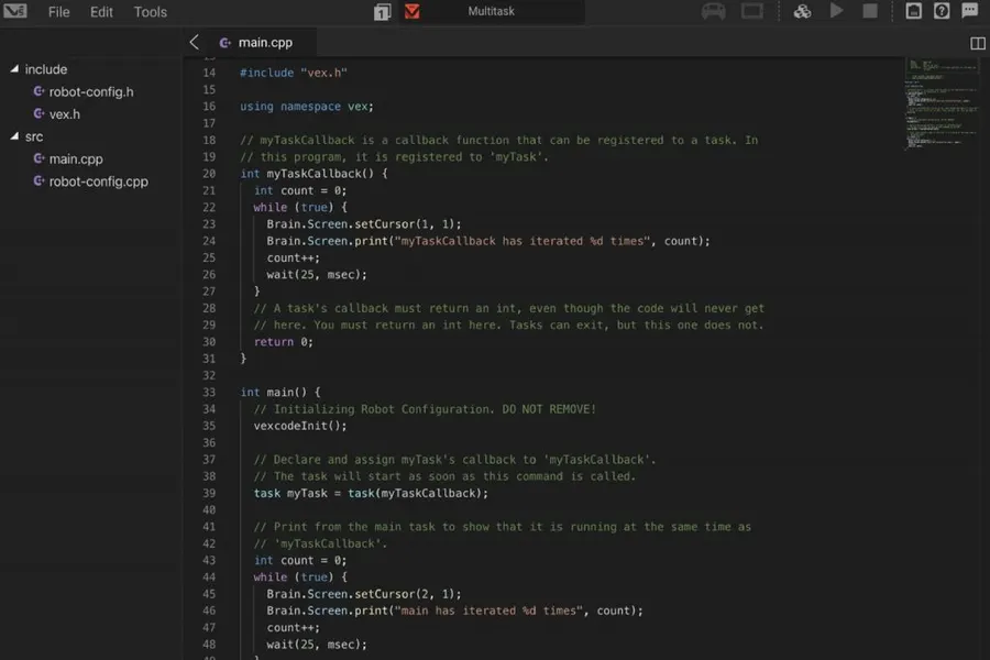C++ 程式編輯畫面