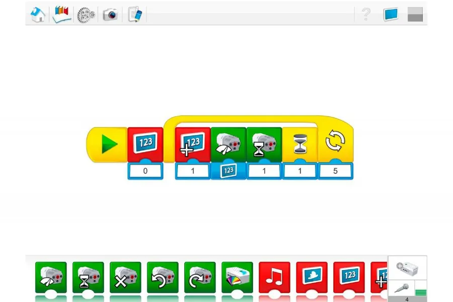 WeDo 2.0 圖塊程式畫面